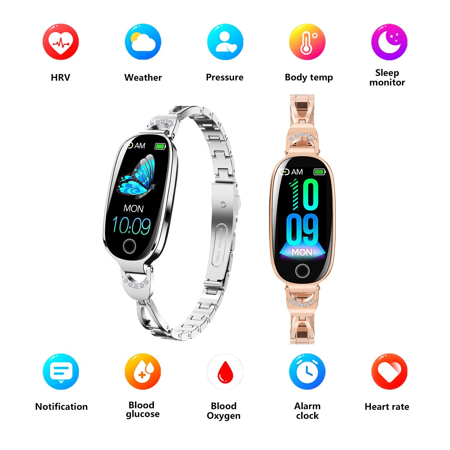 Women's Smartwatch – Heart Rate, Menstrual Cycle & Health Tracker