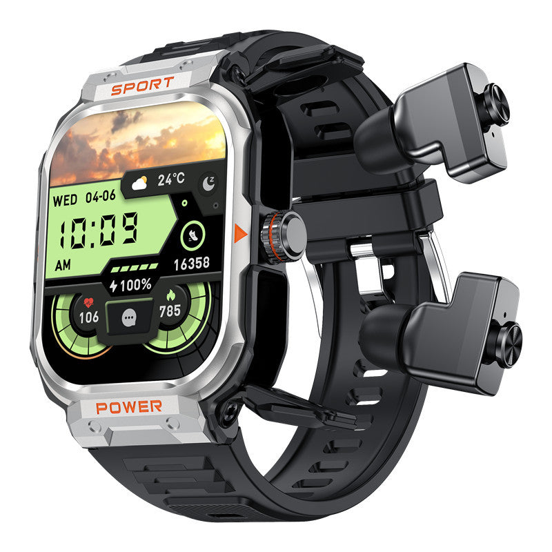 2-in-1 Smart Watch with TWS Bluetooth Earbuds – NFC, Health Monitoring & Calling