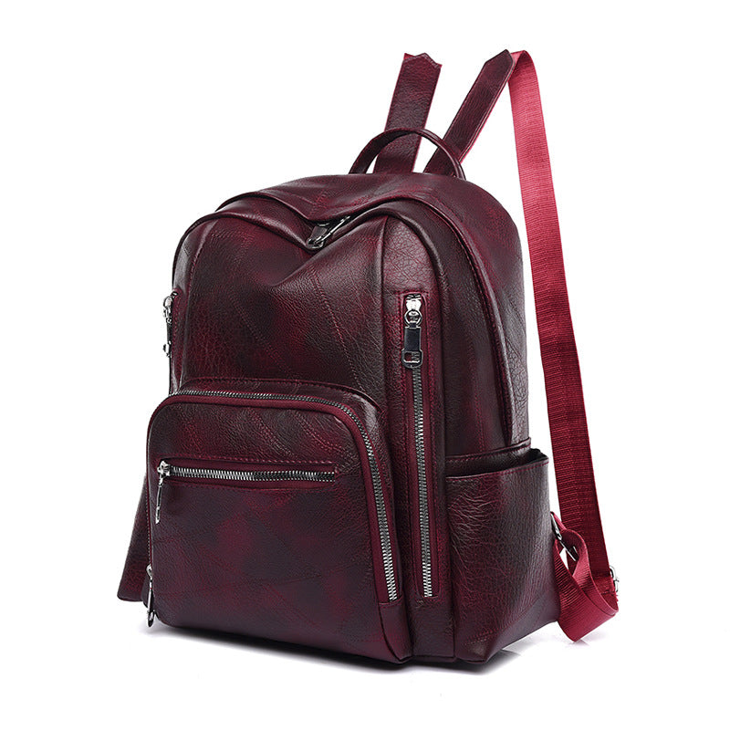 PU Leather Women's Bangkok Oval Shoulder Bag — Retro, Lacquered, 46x32cm, 4 Colours