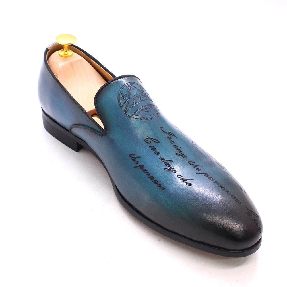Men's Italian Hand-Painted Cowhide Leather Dress Shoes – Retro Oxford, EU 38–47 | Hooriva