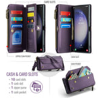 Crossbody Wallet Phone Case | Zipper Leather Samsung Case with Strap