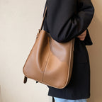 PU Leather Women's Bucket Crossbody Bag — Soft, Street Trend, Black, Brown & Khaki