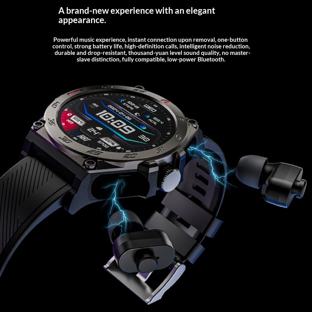 2-in-1 Smart Watch with TWS Earbuds | Bluetooth Calling, Heart Rate, Sleep Tracking