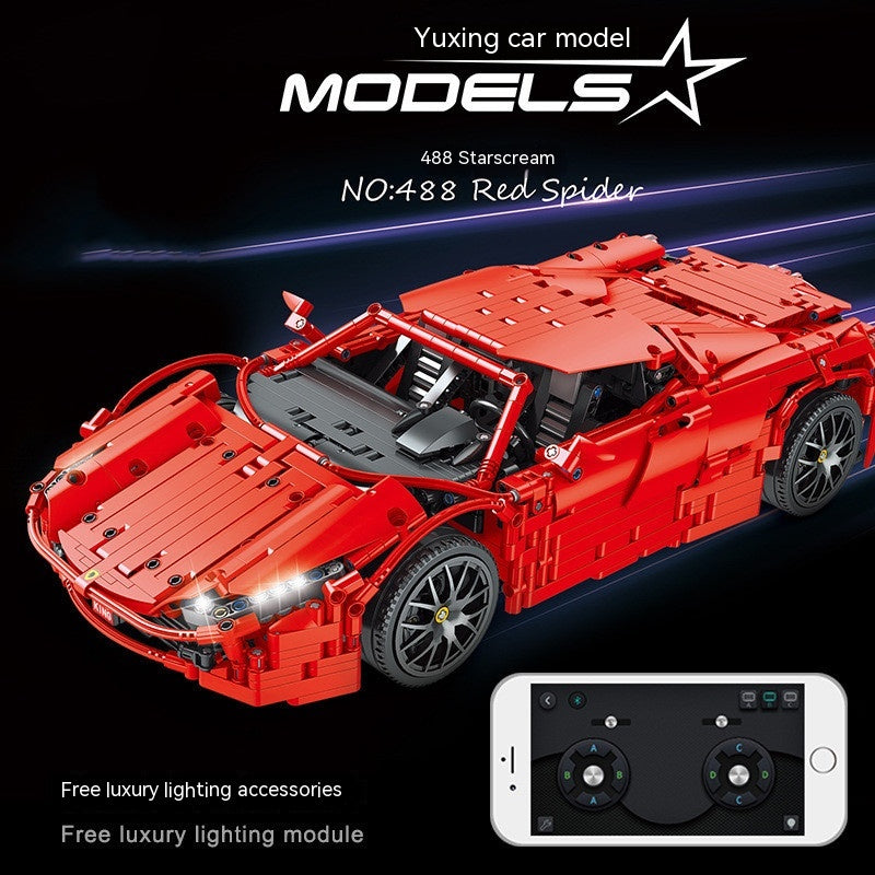 Red Spider Sports Car Building Block Toy – 2083pcs APP & Remote Control Electric RC Set