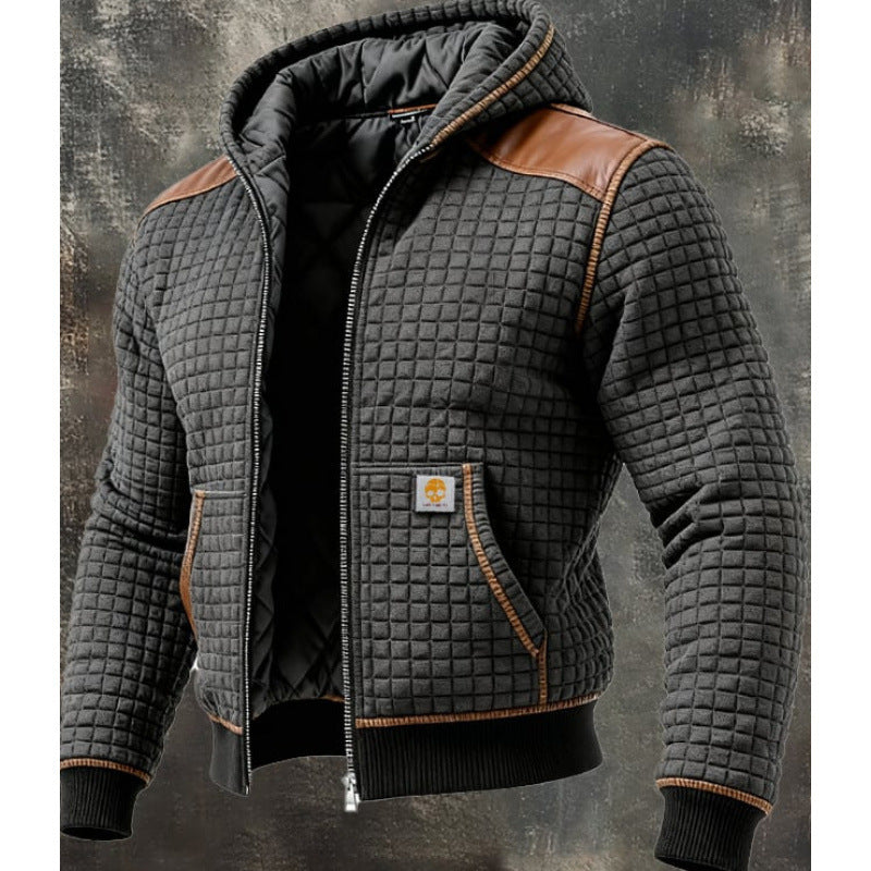 Men's Fleece-Lined Thick Hooded Jacket – Air Layer Polyester | Loose Fit | 8 Colours | S–5XL | Hooriva