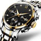 Men's Sports Quartz Watch – Stainless Steel Bracelet, 30m Waterproof, 11mm | Hooriva