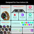 Smart Watch with Bluetooth Call & Health Monitoring | 1.28" HD Touch Screen | HOORIVA