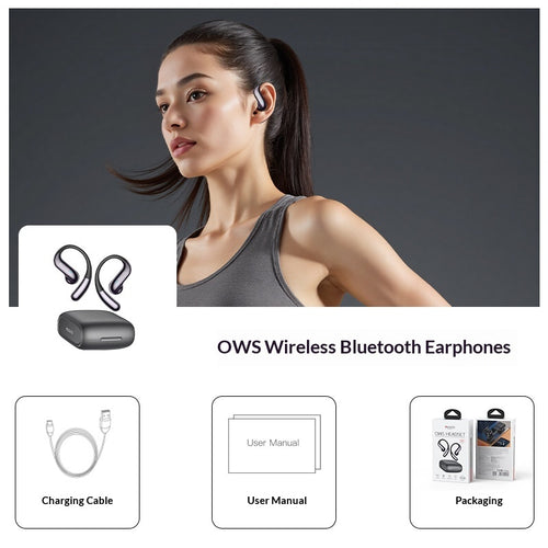 Bone Conduction Bluetooth Earbuds – 8+ Hour Battery, Waterproof & Noise Cancelling | Hooriva