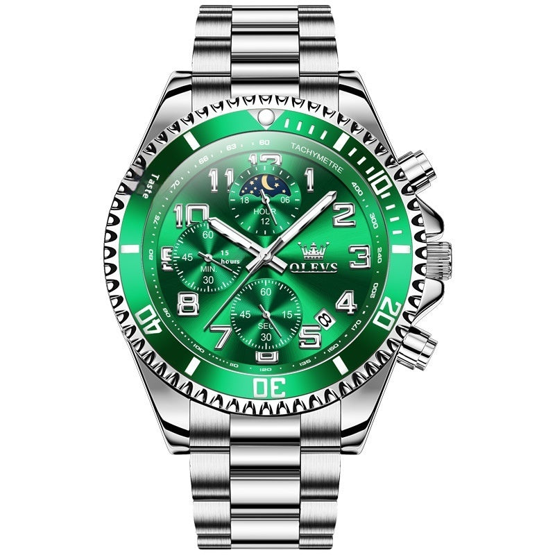 Men's Sports Steel Belt Watch | Multi-Function Wristwatch in 8 Colourways