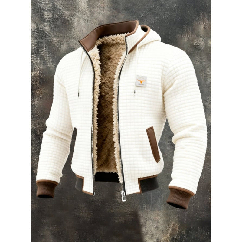 Men's Fleece-Lined Thick Hooded Jacket – Air Layer Polyester | Loose Fit | 8 Colours | S–5XL | Hooriva