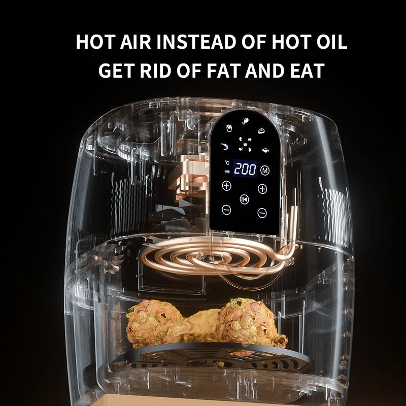 Touch Screen Air Fryer 4.5-6L | 1350W 3D Surround Heating | Teflon Non-Stick
