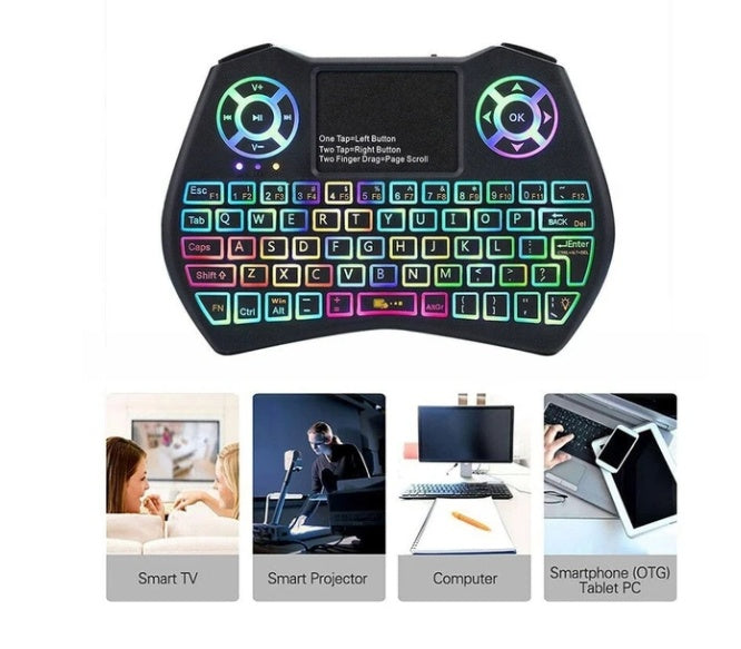 Mini Wireless Keyboard & Mouse with RGB Backlight