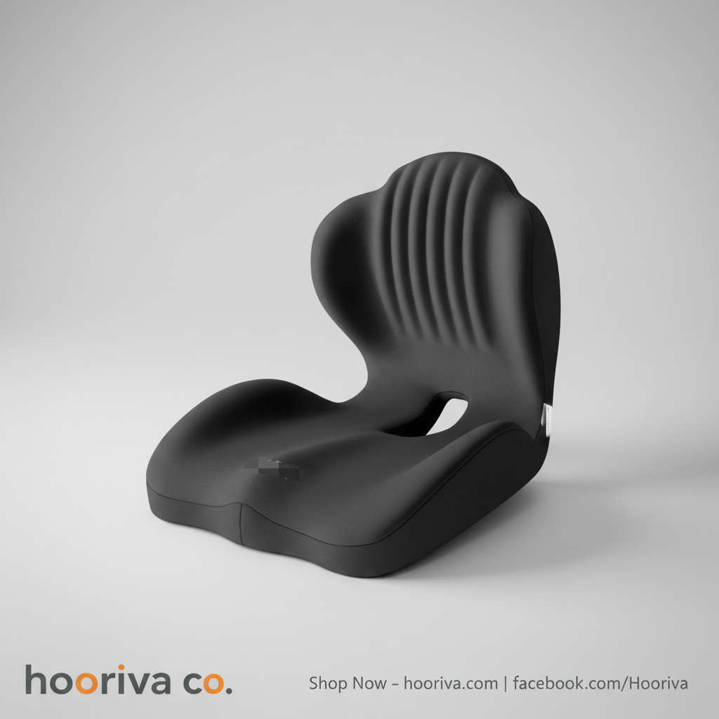 Black Ergonomic Seat Cushion with Backrest – HBBT