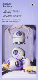 Space Capsule Humidifier MJ046 | Type-C | Ultrasound | Colorful Breathing Night Lamp | 220ml