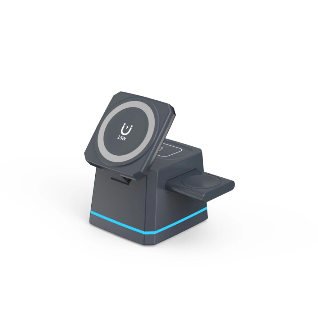 H49 3-in-1 Wireless Charger | 15W Phone, 3W Earphones, 2.5W Watch, Fast Charging