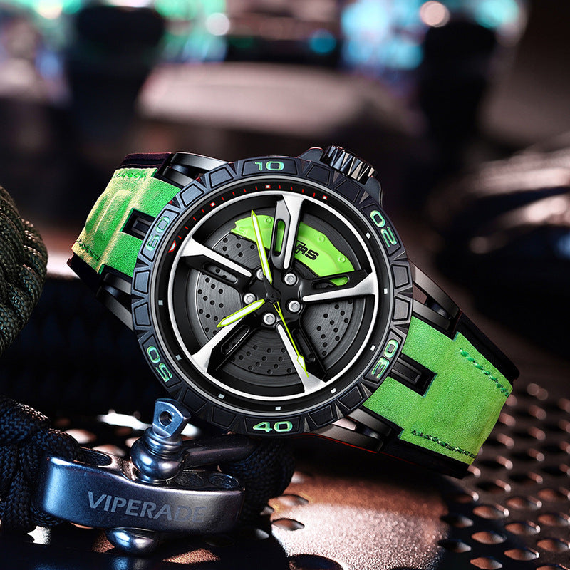 Men's 3D Hollow Skeleton Quartz Watch | 47mm Rotating Bezel, Luminous, 30m Waterproof