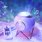 Aurora Planet Projector Night Light – Rotating Galaxy Lamp with Music