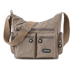 Women's Waterproof Nylon Crossbody Bag – Retro Messenger Shoulder Bag with Multi-Pockets
