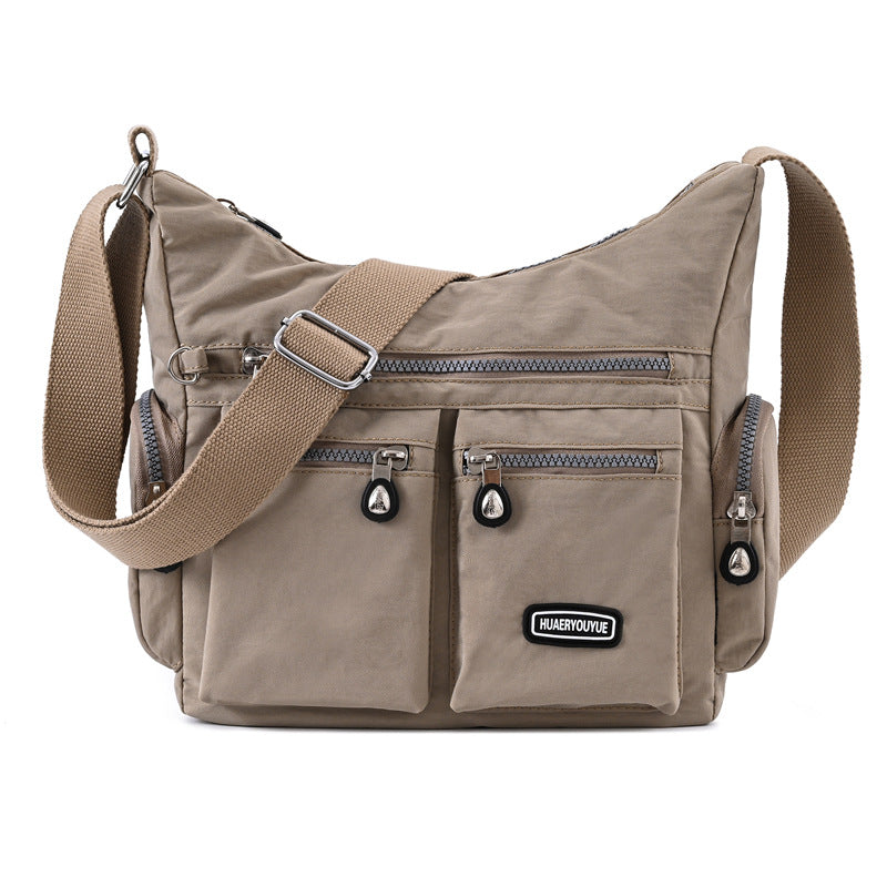 Women's Waterproof Nylon Crossbody Bag – Retro Messenger Shoulder Bag with Multi-Pockets