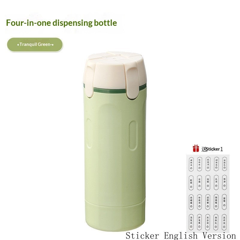 4-in-1 Travel Dispenser Set | Leak-Proof Refillable Bottles for Shampoo, Lotion & Perfume