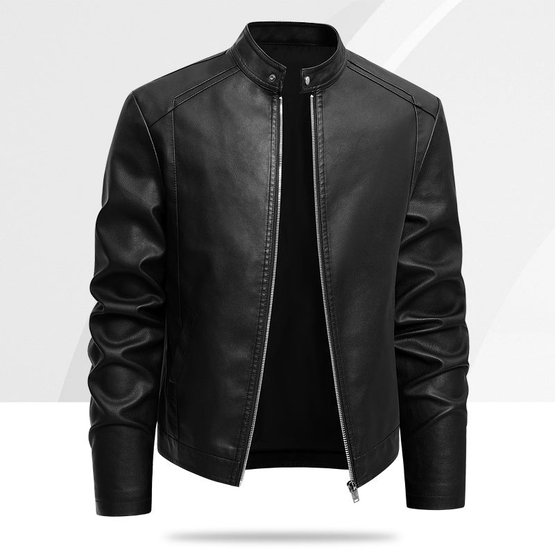 Men's PU Faux Leather Jacket | Slim Fit, Waterproof, M–8XL, Black & Coffee | HOORIVA