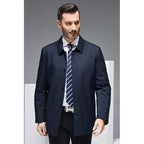 Men's Business Casual Jacket | Polyester Blazer, Sizes 170–195, Cyan & Navy Blue | HOORIVA
