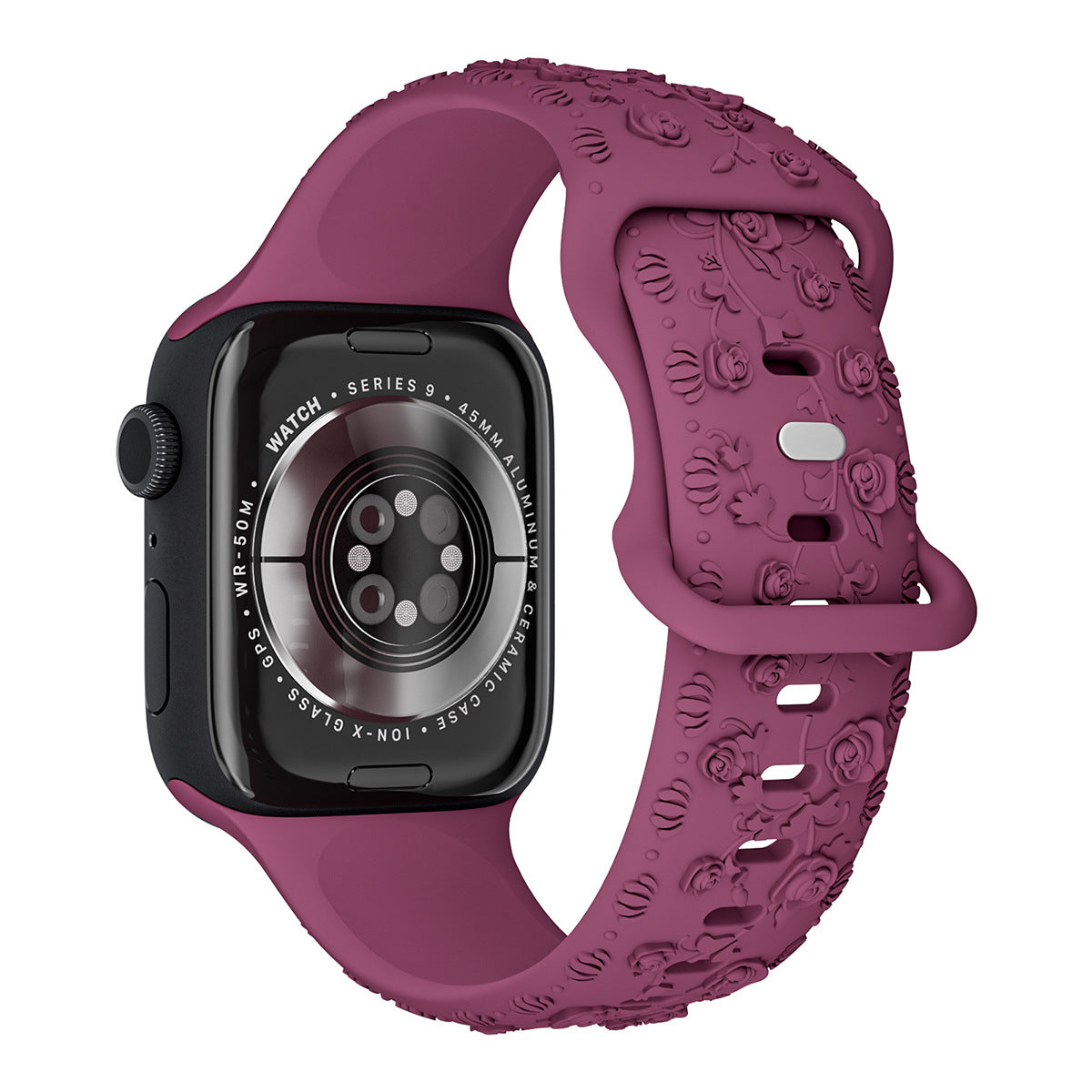 Embossed Rose Silicone Apple Watch Band – 16 Colours | 38/40/41mm & 42/44/45mm