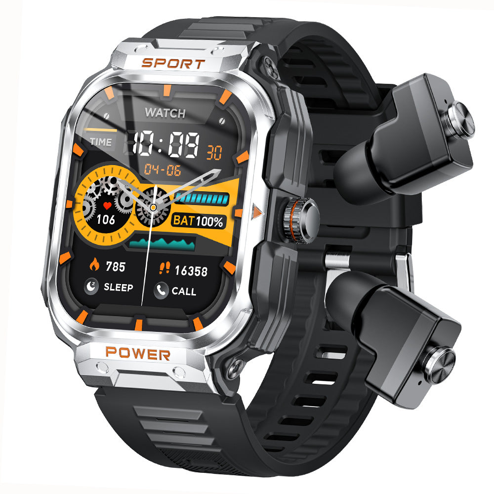 2-in-1 Smart Watch with TWS Bluetooth Earbuds – NFC, Health Monitoring & Calling