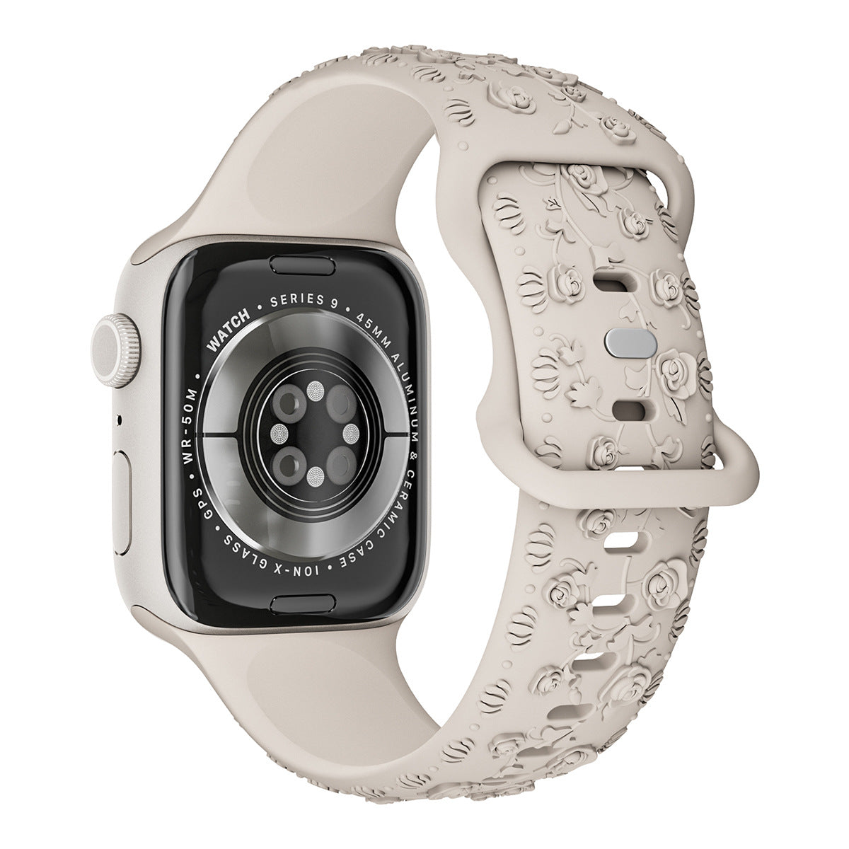 Embossed Rose Silicone Apple Watch Band – 16 Colours | 38/40/41mm & 42/44/45mm