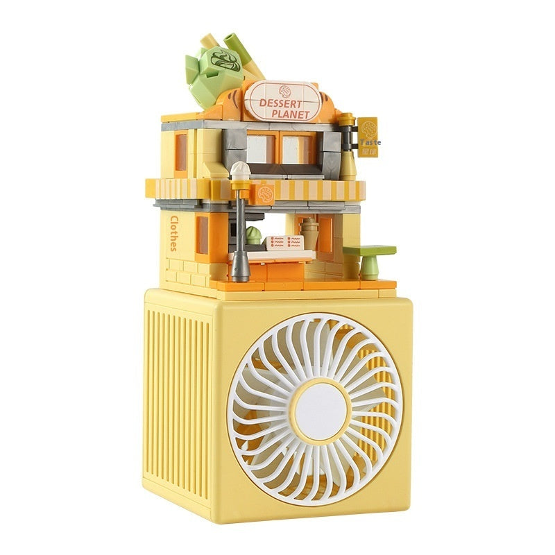 Street View Building Blocks Fan Toy | USB, 3-Speed, 36dB Quiet | HOORIVA