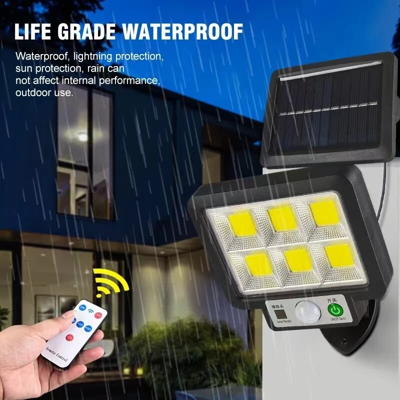 Solar Motion Sensor Wall Light with Remote Control