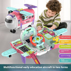 Kids Educational Transformation Toy | Light & Music Coin Bank RC Plane
