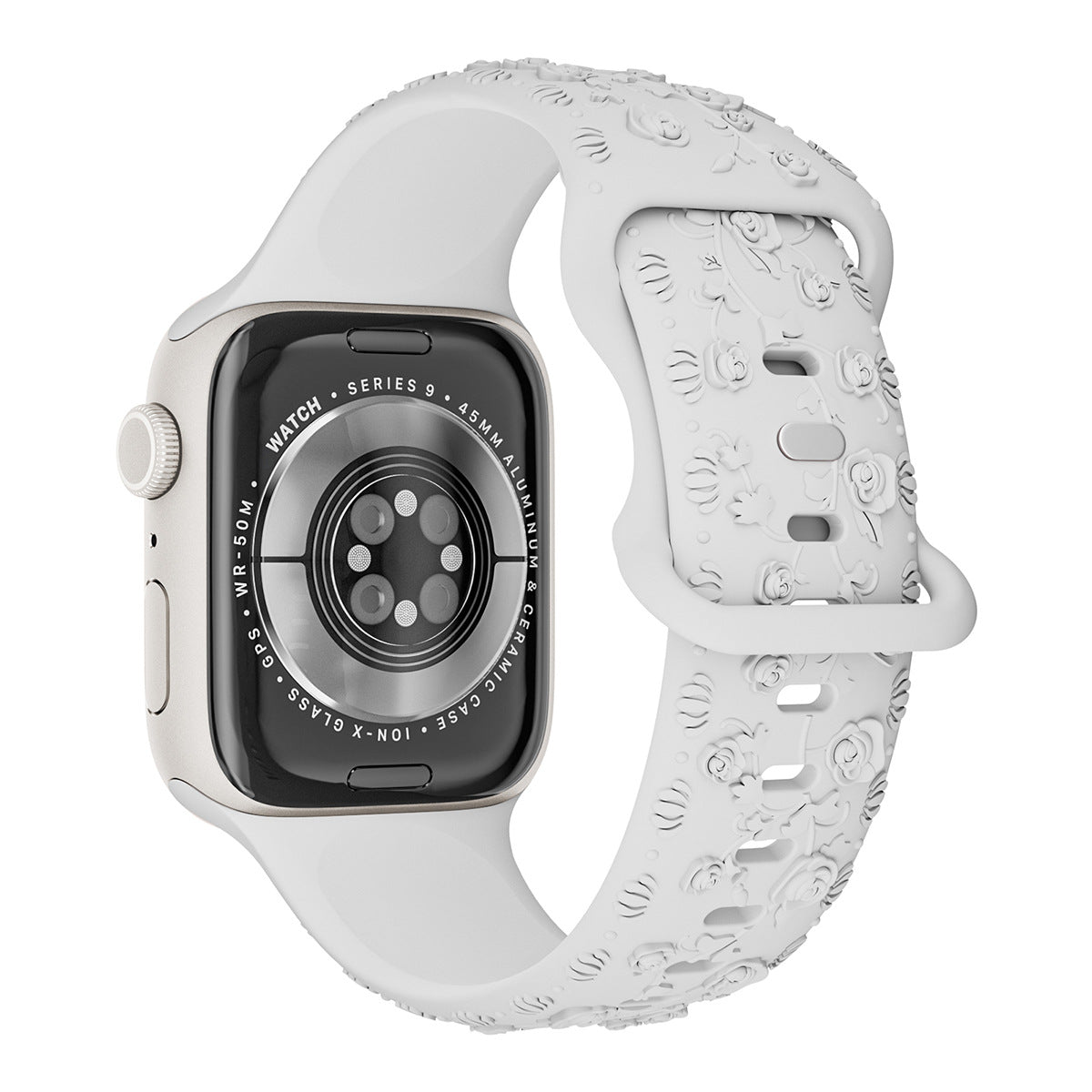 Embossed Rose Silicone Apple Watch Band – 16 Colours | 38/40/41mm & 42/44/45mm