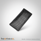 Crocodile-Embossed Leather Long Wallet – HBBT
