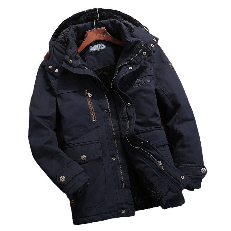 Men's Hooded Fleece-Lined Padded Jacket | Loose Fit, Warm Winter Coat, M–5XL, 4 Colours | HOORIVA