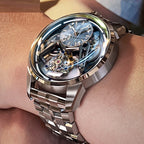 IK6806 Armor Tourbillon Mechanical Watch for Men | Black & Silver Case