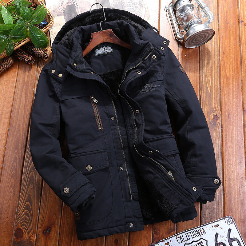 Men's Hooded Fleece-Lined Padded Jacket | Loose Fit, Warm Winter Coat, M–5XL, 4 Colours | HOORIVA