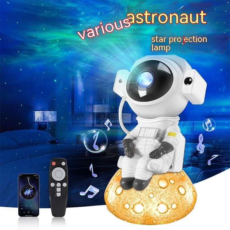 Astronaut Moon Projection Lamp | Starry Sky Night Light with Bluetooth Speaker | HOORIVA