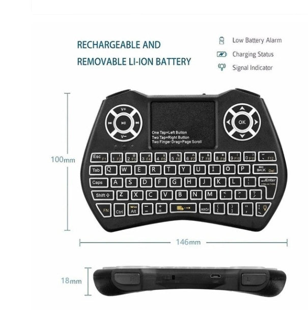 Mini Wireless Keyboard & Mouse with RGB Backlight