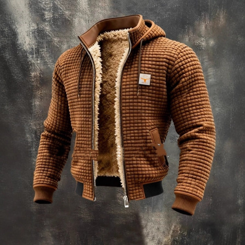 Men's Fleece-Lined Thick Hooded Jacket – Air Layer Polyester | Loose Fit | 8 Colours | S–5XL | Hooriva