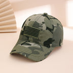 Wide Brim Flag Embroidered Sun Cap