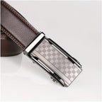 Men's Full Grain Leather Belt – Anti-Scratch Ratchet Buckle | Black & Brown | 110–130cm | Formal & Casual | Hooriva