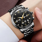 Men's Sports Quartz Watch – Stainless Steel Bracelet, 30m Waterproof, 11mm | Hooriva