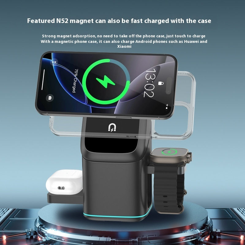 3-in-1 Magnetic Wireless Charging Stand | 180° Rotating Phone Charger