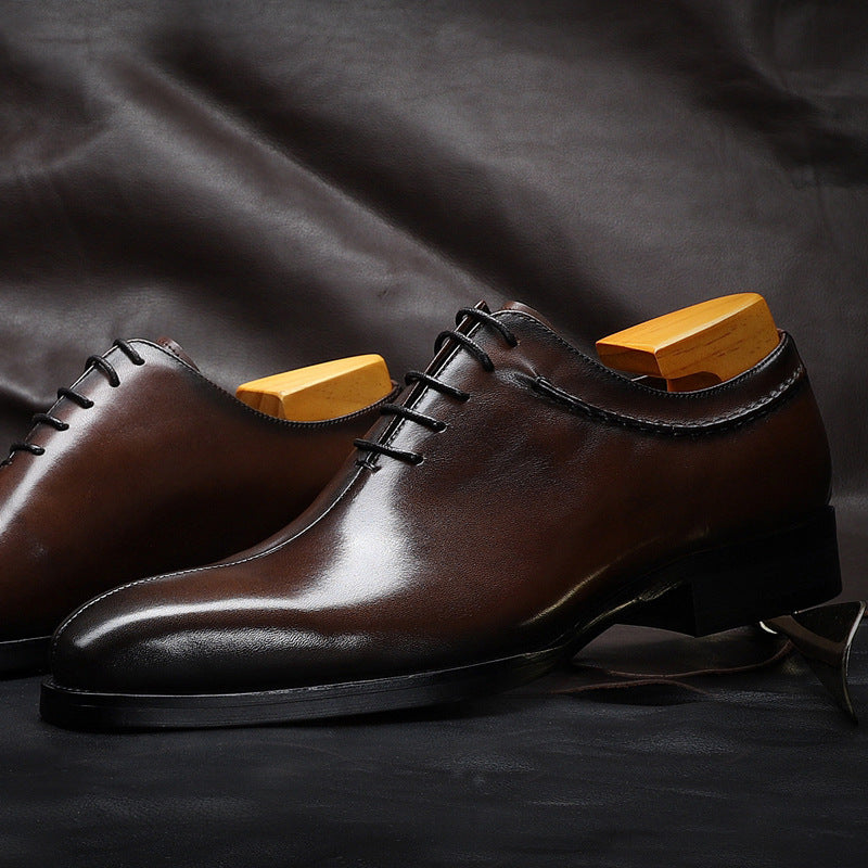 Men's Pointed-Toe Oxford Leather Shoes | Hooriva