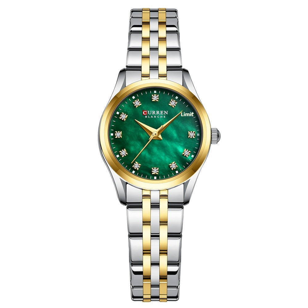 Women's Rhinestone Ultra-Thin Shell Face Watch | Casual Elegant Wristwatch in 6 Pastel Colourways