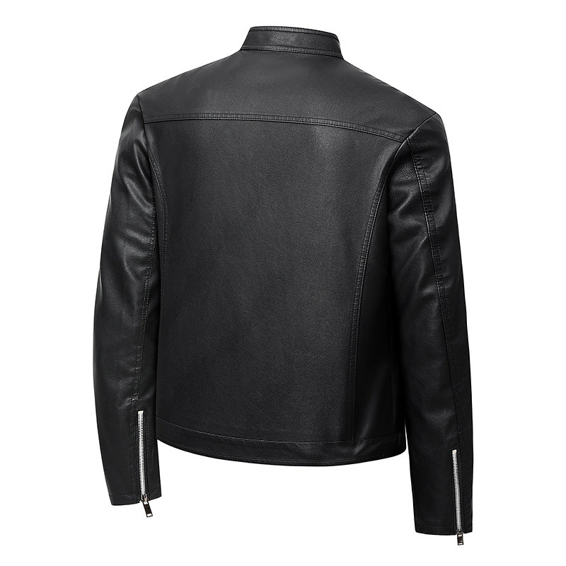 Men's PU Faux Leather Jacket | Slim Fit, Waterproof, M–8XL, Black & Coffee | HOORIVA