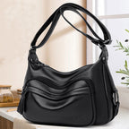 Women's Large Capacity Shoulder Bag – Soft PU Leather Crossbody Tote Handbag