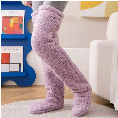Women's Anti-Slip High-Tube Sleeping Socks | Leg Warmer, One Size, 4 Colours | HOORIVA