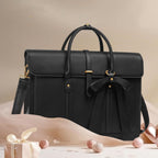 16 Inch Laptop Tote Bag — Bow Detail, Synthetic Leather, 8 Colours, 4-Way Carry